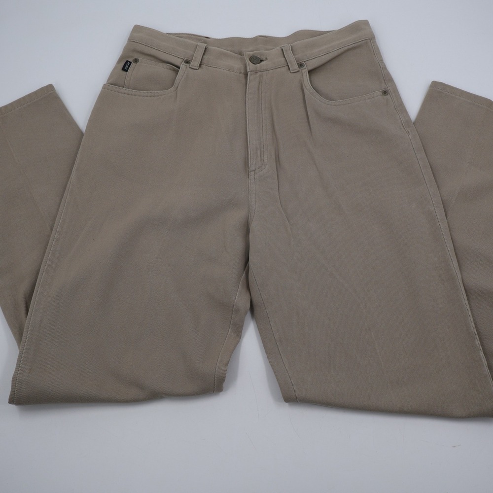Lauren Ralph Lauren Straight Leg Pants Womens 10 Tan Cotton Twill High Rise